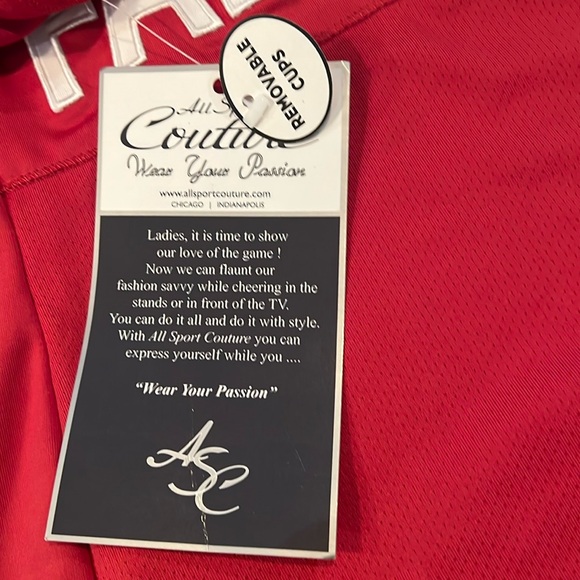 All Sport Couture Team Apparel NFL Atlanta Falcons Red Jersey Size Small New - Picture 4 of 7